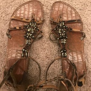 Sam Edelman Leopard Gladiator Sandals Size 6.5